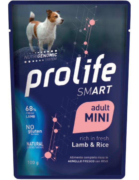 Alimento umido Prolife Smart Mini Agnello e Riso 100 g per cani adulti di taglia piccola Alimento umido Prolife Smart Mini Agnello e Riso 100 g per cani adulti di taglia piccola